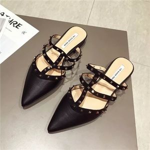 Mules with gold spikes Size 6.5/6